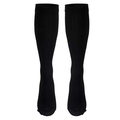 NuVein Men's Compression Socks, 8-15 mmHg Support, Dress Trouser Style, Over Calf Knee High, Black, Small