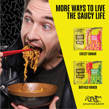 Snapdragon Saucy Instant Noodles with Korean BBQ Slurpable Sauce - Quick Meal, Snack, and Lunch. 4-Pack Microwave Noodles for Cup, Bowl, Ramen or Asian Stir Fry