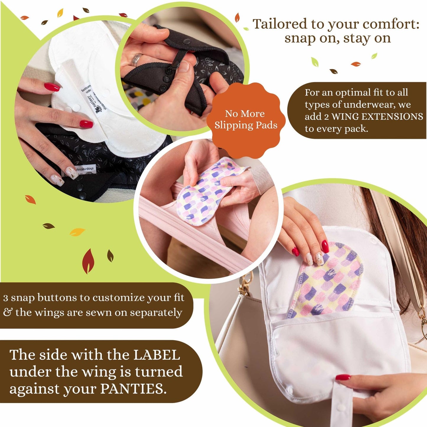 Non Slip Reusable Panty Liners for Women 7-Pack (S) Organic Cotton Panty Liners Reusable & Cloth Panty Liners Thong 7-Pack (Small) Mini Organic Cotton Reusable Panty Liners for Women