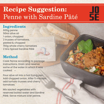 Canned Spiced Sardine Paté by Jose Gourmet, Wild Caught Portuguese Sardines, Canned Fish Paté, Omega 3, Fair Trade, 75g Can