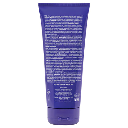 ALFAPARF MILANO Semi di Lino Color Depositing Purple Conditioner - Removes Yellow & Brassy Tones for Blonde, Platinum, Highlighted, Gray, & Silver Hair - Brightens, Moisturizes, Adds Shine