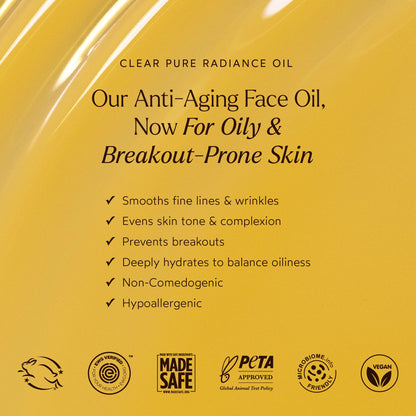 True Botanicals Clear Pure Radiance Oil | Oily Skin Types | Anti-Aging Face Oil for Acne Prone Skin | Treats Fine Lines & Wrinkles | Dermatologist Tested, All Natural, Vegan | 1 fl oz | 30 ml