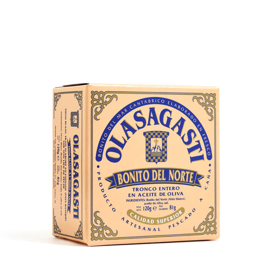 Olasagasti White Tuna in Olive Oil - Premium Wild Caught Bonito del Norte (Albacore Tuna) Imported from Spain, High in Protein - 4.2oz Can