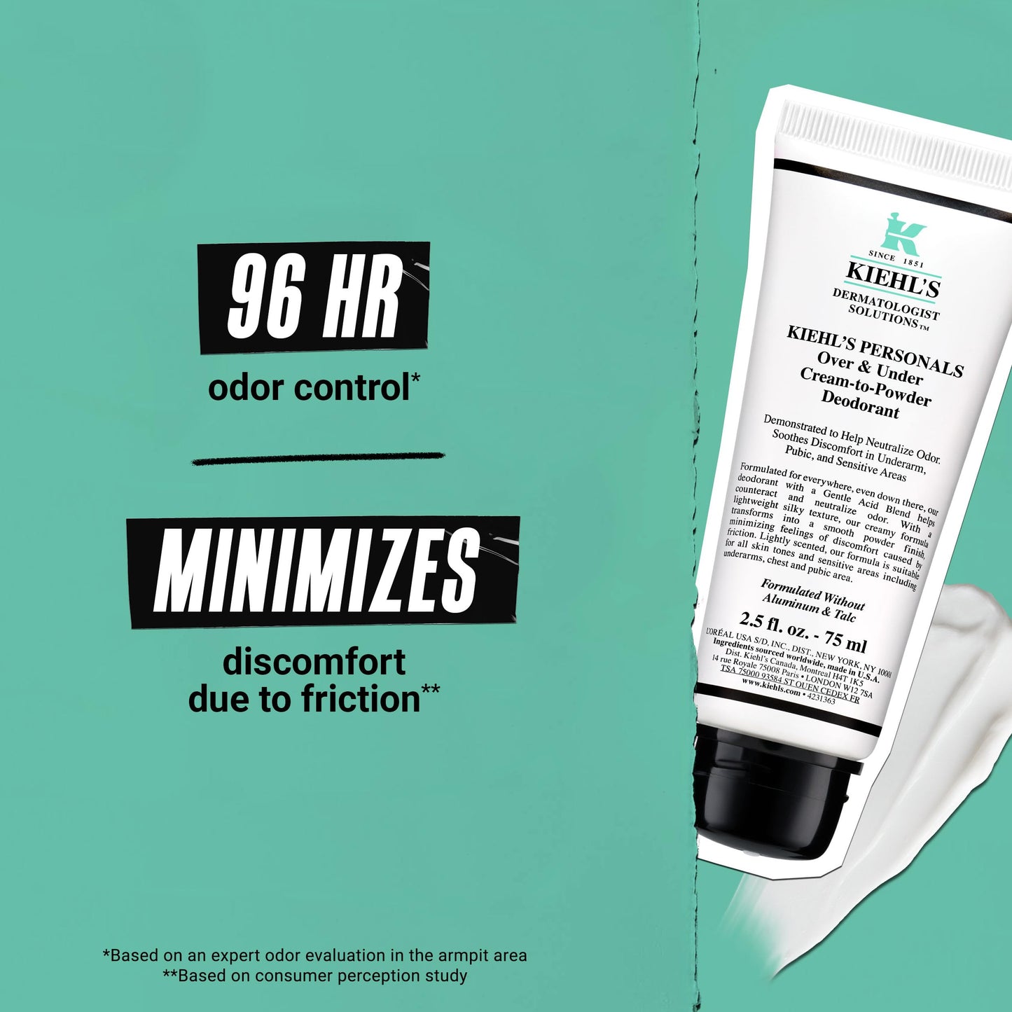Kiehl's Since 1851 All Over Deodorant Treatment - Whole Body Deodorant for Women and Men - 75ml