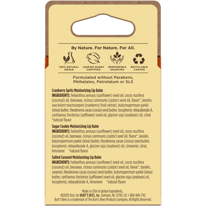 Burt's Bees Cozy Season Lip Balm Set, Natural Origin Lip Care, 3 Tubes, 0.15 oz.
