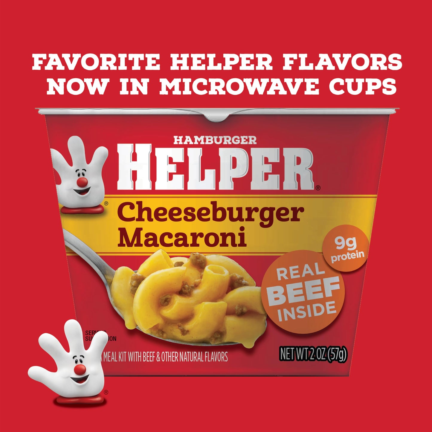 Hamburger Helper Cheeseburger Macaroni Microwave Cup (2 oz - 6 Pack) No Artificial Flavors, Ready in 4 Minutes, Quick Meals for Midweek Dinners, Busy Evenings & Families On-the-Go