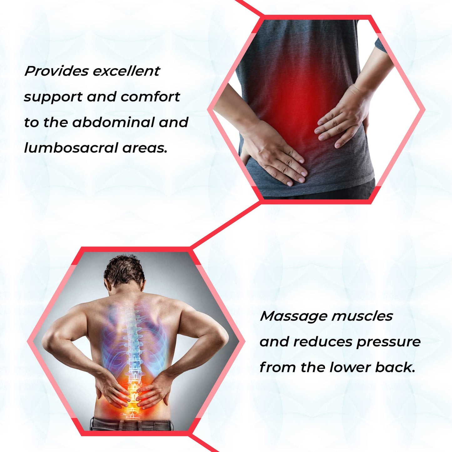 MAXAR Economy Work Belt, Industrial Lumbosacral Support, 8" Wide Adjustable Back Brace, Breathable Mesh Design with Double Pull, Black (Small)