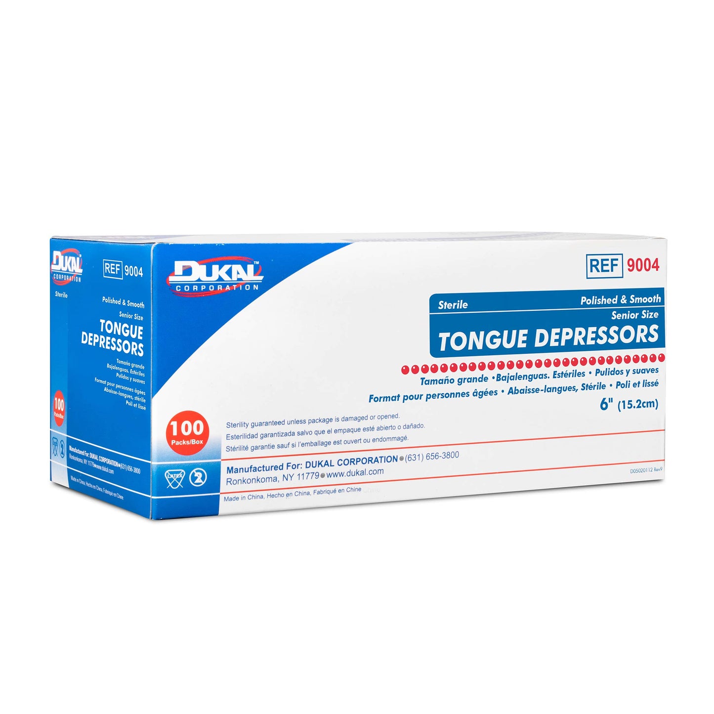 Dukal 9004-BX Tongue Depressor, Sterile, 6" (Box of 100)