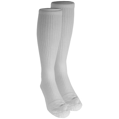 Truform Compression Socks, 15-20 mmHg, Men's Gym Socks, Knee High Over Calf Length, White, Large