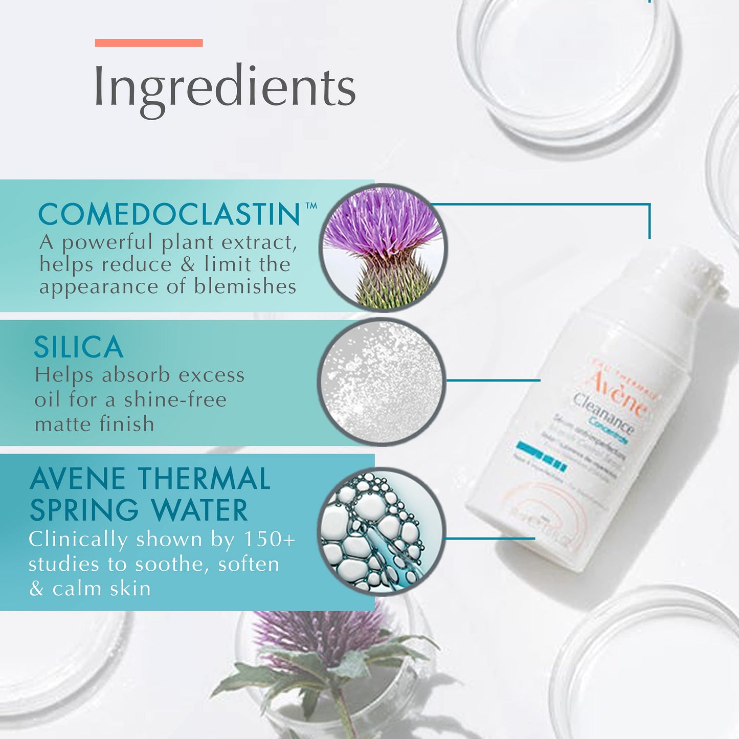 Avène Cleanance Concentrate Blemish Control Serum, clarifying water-gel, fragrance and silicone free, For acne-prone skin, airless pump, 1 fl. oz.