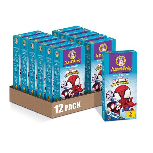 Annie's Marvel Spidey and His Amazing Friends Pasta and Cheddar, Made with Organic Pasta and Real Cheese, 6 oz (Pack of 12)