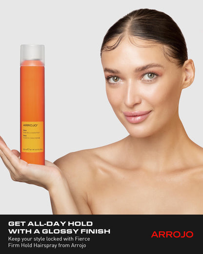 Arrojo Fierce Firm Hold Hairspray – Sulfate & Paraben-Free Firm Hold Hairspray – Anti Humidity Shine Spray for All Hair Types, 6 oz.