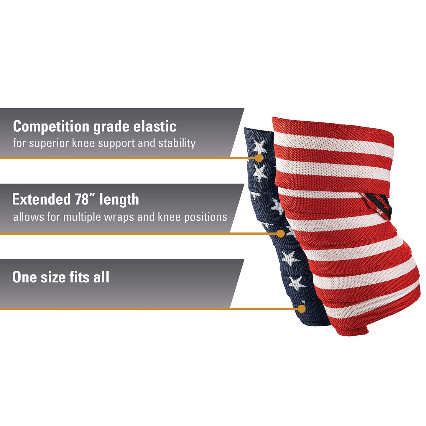 Harbinger Red Line 78-Inch Knee Wraps for Weightlifting (Pair)