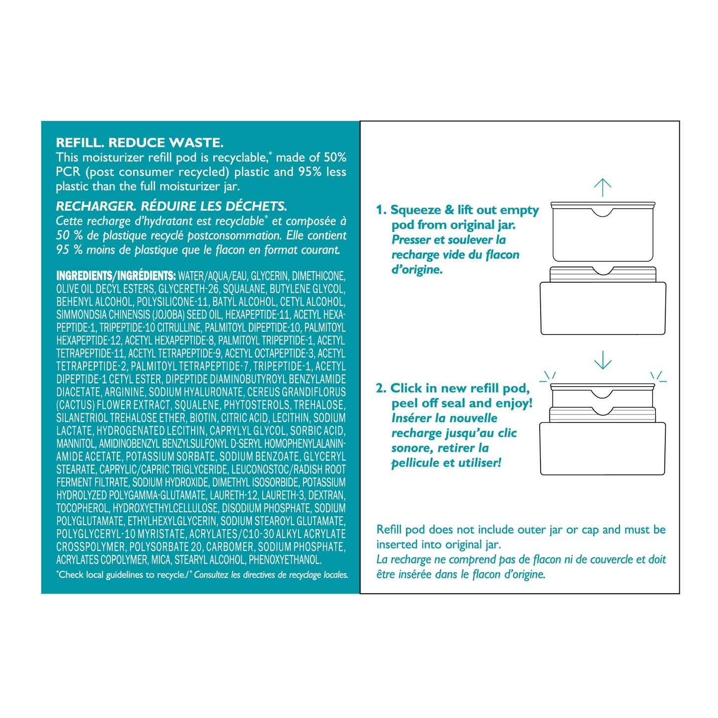 Peter Thomas Roth | Refill Pod for Peptide Skinjection™ Moisture Infusion Cream 1.7 Fl Oz, For Loss of Firmness and Elasticity, Fine Lines & Wrinkles, Dryness, 21 Amplified Peptides & Neuropeptides