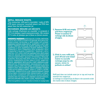 Peter Thomas Roth | Refill Pod for Peptide Skinjection™ Moisture Infusion Cream 1.7 Fl Oz, For Loss of Firmness and Elasticity, Fine Lines & Wrinkles, Dryness, 21 Amplified Peptides & Neuropeptides