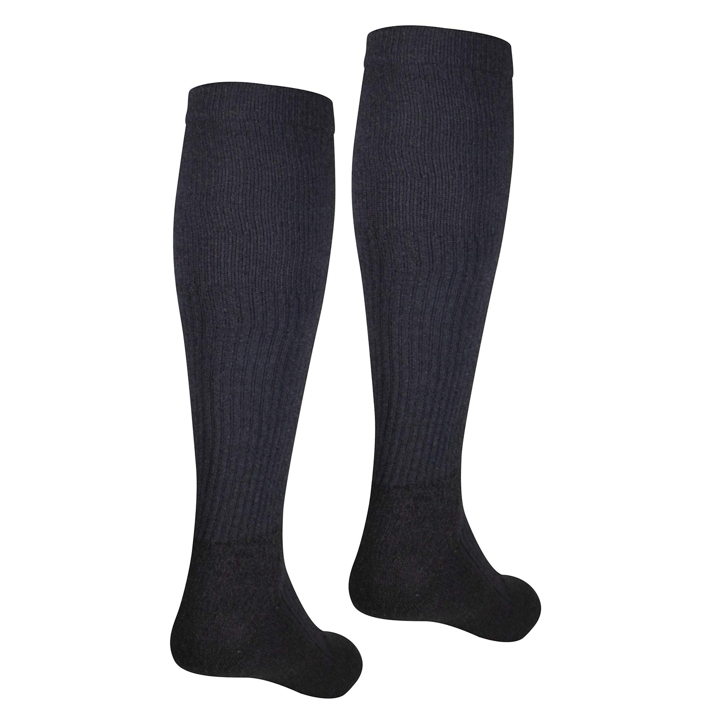 NuVein Compression Socks, 15-20 mmHg Support for Men, Padded Cushion Foot, Knee High, Closed Toe, Black, X-Large