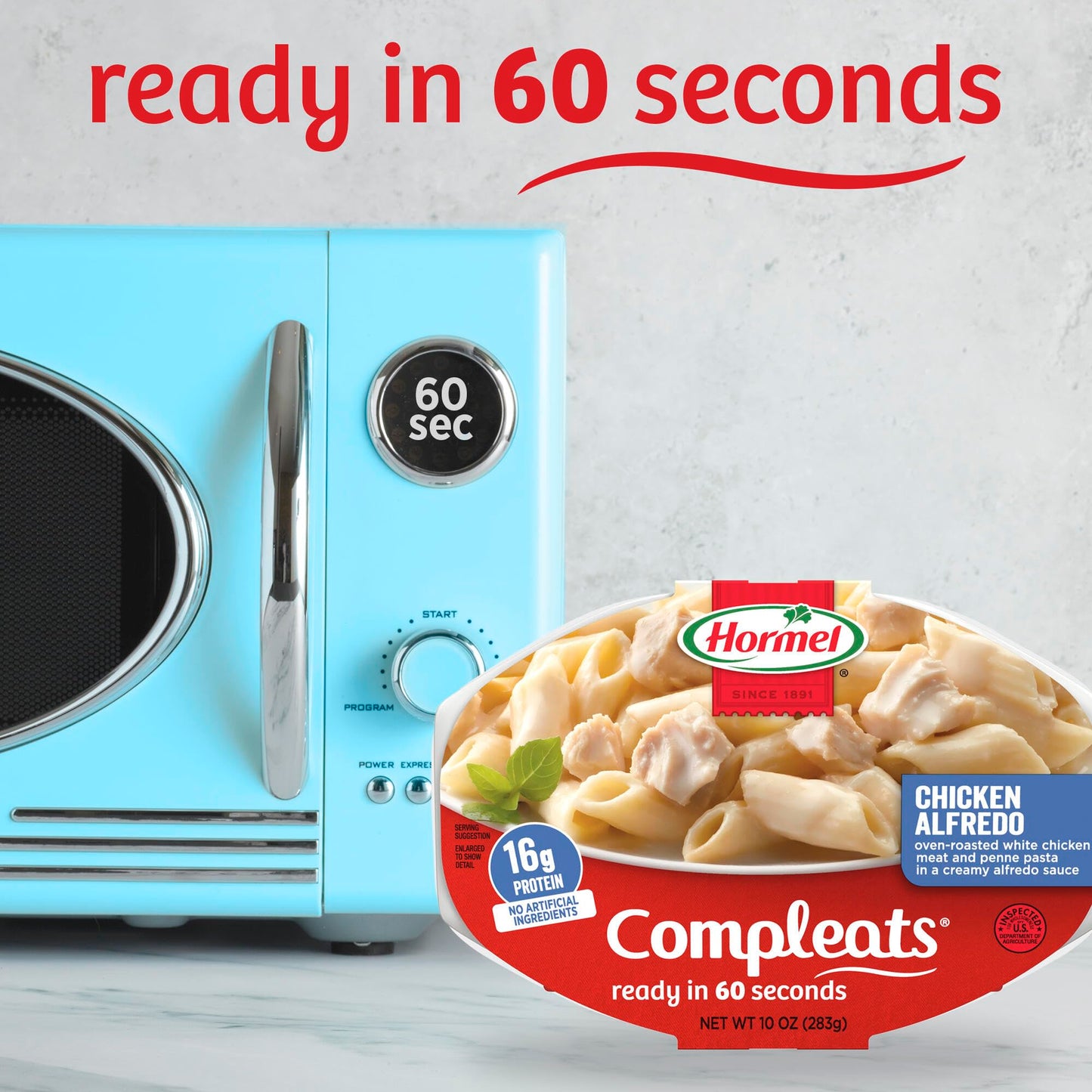 HORMEL COMPLEATS Chicken Alfredo Microwave Tray, 10 oz. (6 Pack)