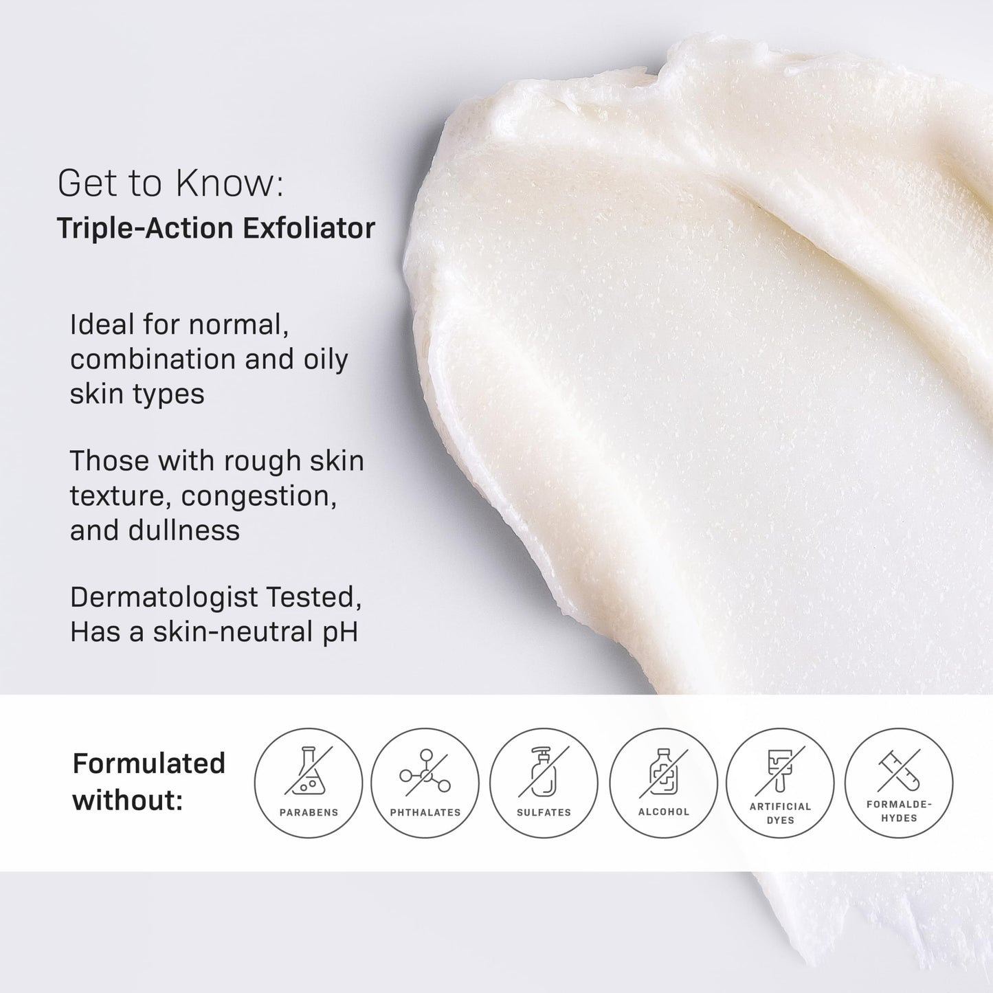 Revision Skincare Triple-Action Exfoliator, Clinical Face Exfoliator with Physical, Chemical and Enzymatic Exfoliation, AHA, BHA and Salicylic Acid to Polish Skin and Improve Texture