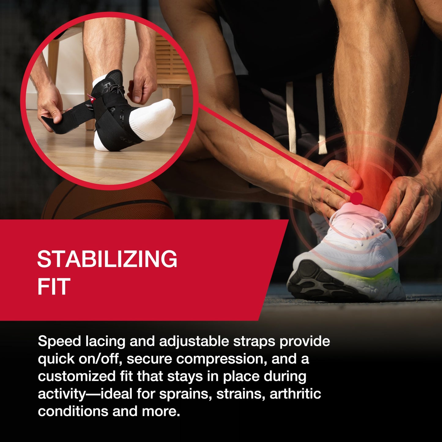 MUELLER Sports Medicine The One Ankle Brace Premium, Ankle Pain Relief Support for Men and Women, Ideal for Sprains, Strains, Arthritis, Black