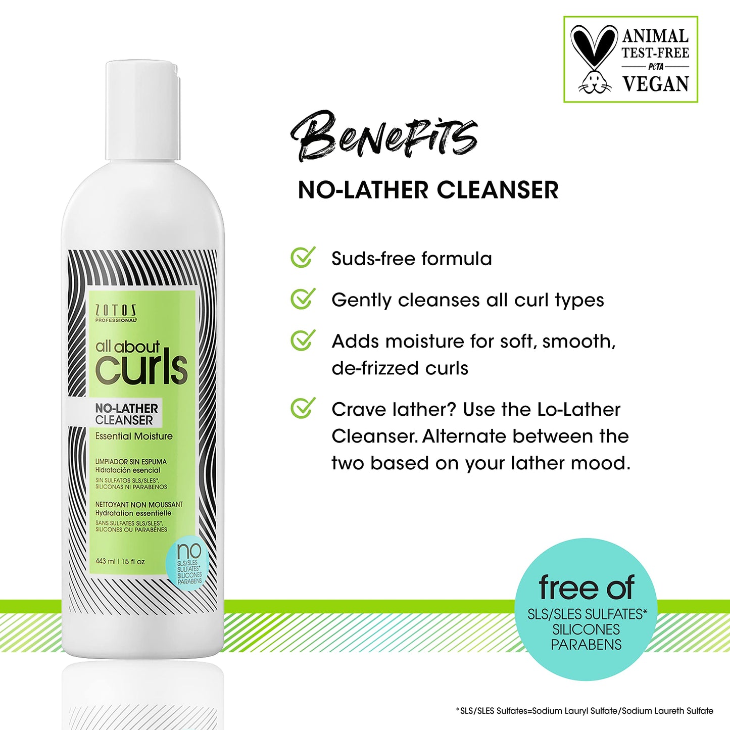 ALL ABOUT CURLS No-Lather Cleanser Shampoo | For Curly Hair | Essential Moisture | Gentle Cleansing | Suds-Free | Vegan & Cruelty Free | Sulfate & Paraben Free