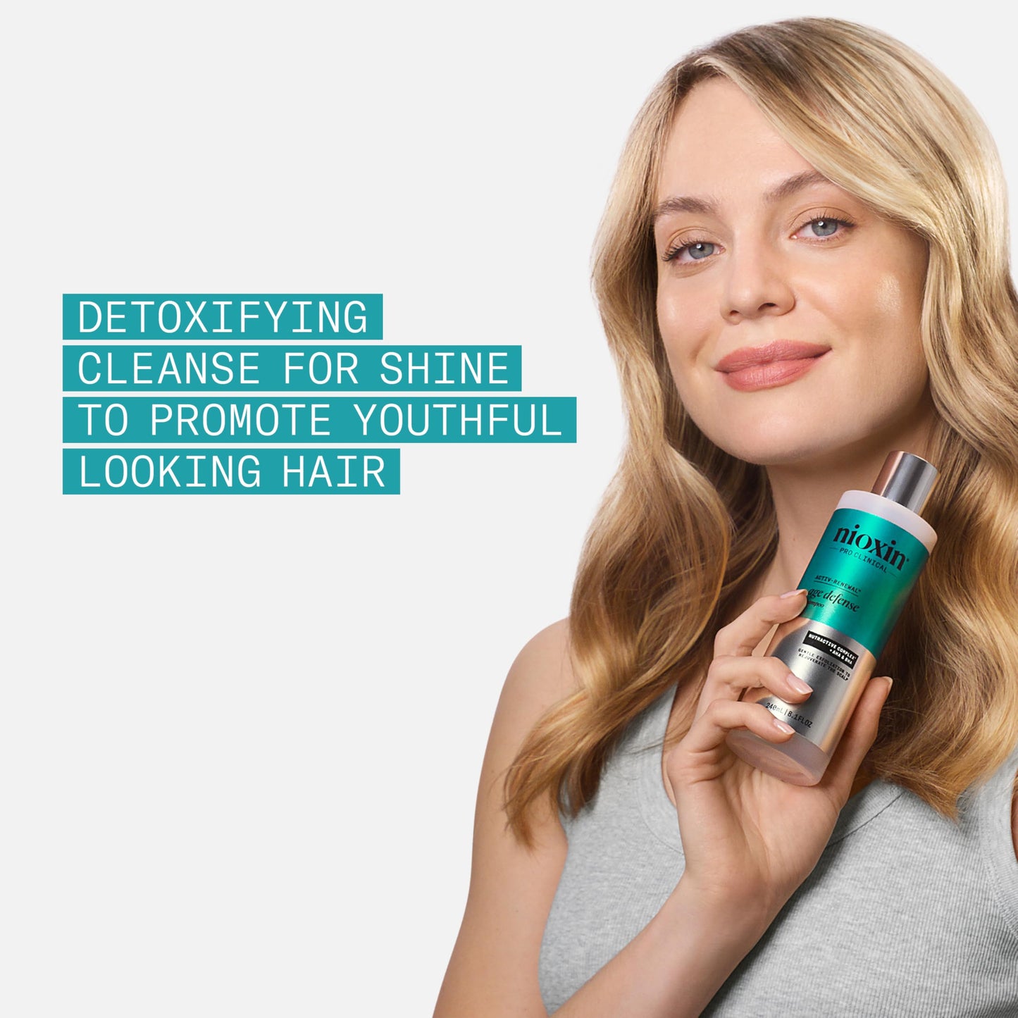 Nioxin Age Defense Shampoo for Aging Hair | Detox Scalp Cleanser with Niacinamide | Deeply Cleanses & Purifies Scalp & Hair | Paraben, Sulfate & Silicone-Free | Daily Use