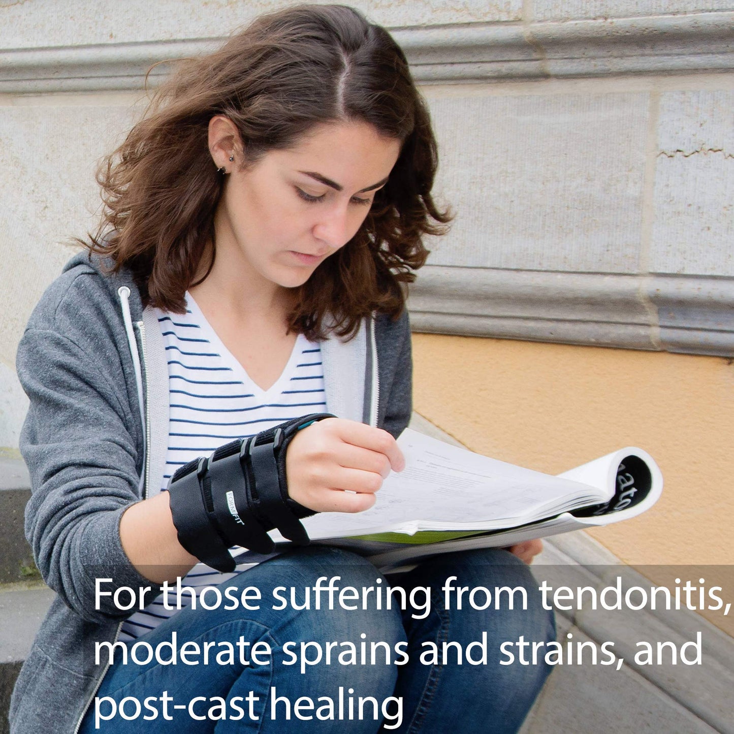 Ossur Formfit Wrist Brace for Treatment of Tendonitis, Carpel Tunnel, Post Cast Healing and Soft Tissue Injuries | Wrist Immobilization, Breathable Material, Custom Fit | 8" Version (Left, X-Small)