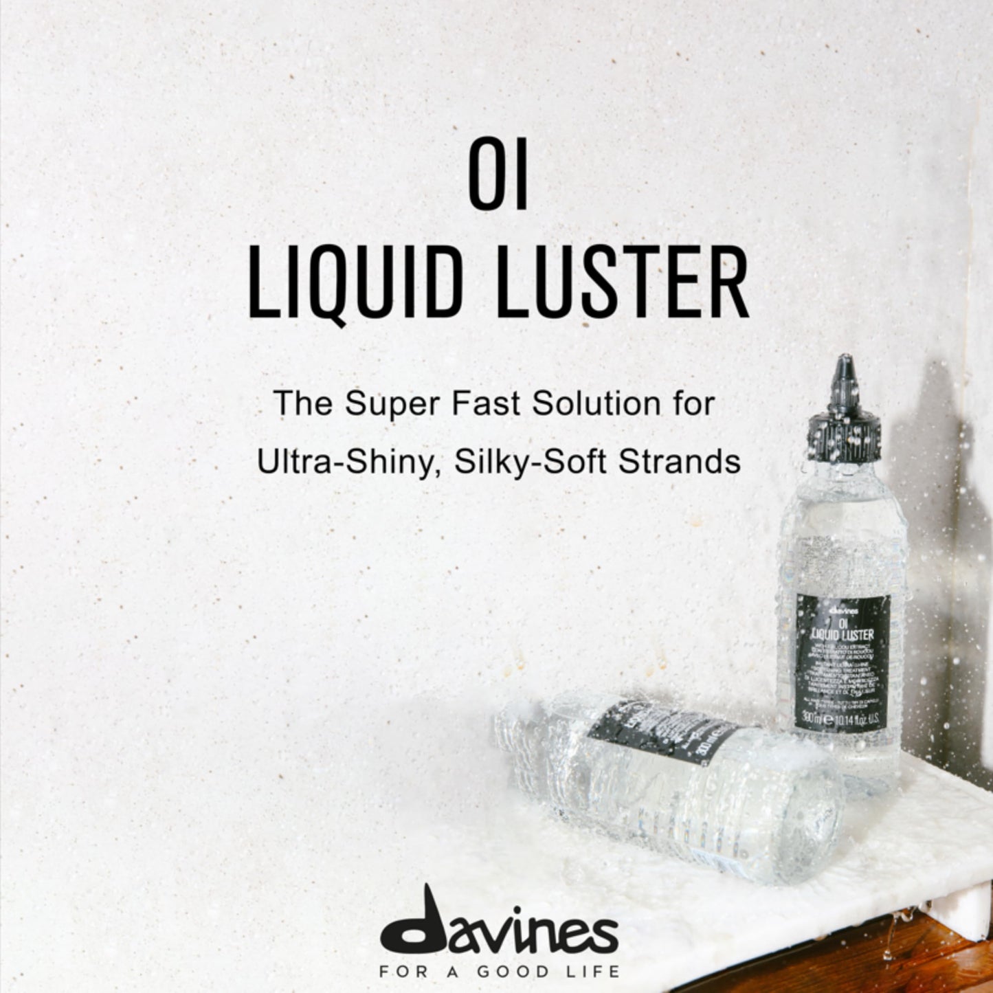 Davines OI Liquid Luster, Weightless Hair Treatment for Instant Glass-Like Shine - Softens, Detangles & Polishes Hair in Seconds with Roucou Oil - Rinse-Out Glossing Fluid, 10.14 Fl Oz