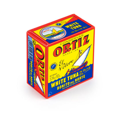 Ortiz White Tuna in Olive Oil, Fresh Tender Slices, Spanish Wild Caught Tuna, High in Protein and Omega 3 Fats, Excellent in Salad, Pasta or Sandwiches - No Need to Add Mayo, 3.24oz Can (Pack of 10)