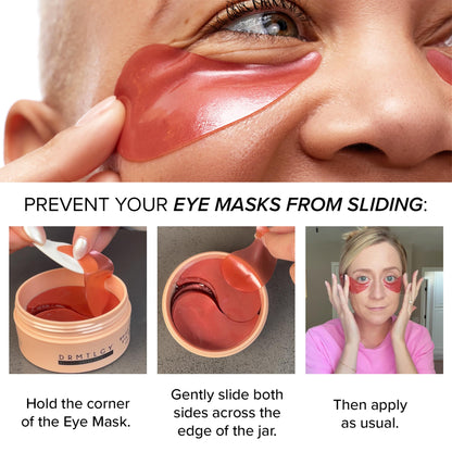 DRMTLGY Brightening Eye Masks – Biodegradable Hydrogel Under Eye Patches with Caffeine, Peptides, Hyaluronic Acid & Niacinamide – Depuff, Hydrate & Smooth Dark Circles – 60 Count