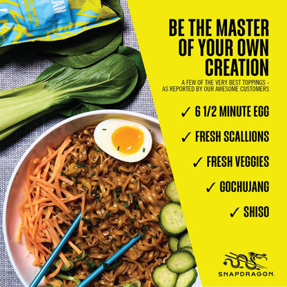 Snapdragon Saucy Instant Noodles with Korean BBQ Slurpable Sauce - Quick Meal, Snack, and Lunch. 4-Pack Microwave Noodles for Cup, Bowl, Ramen or Asian Stir Fry