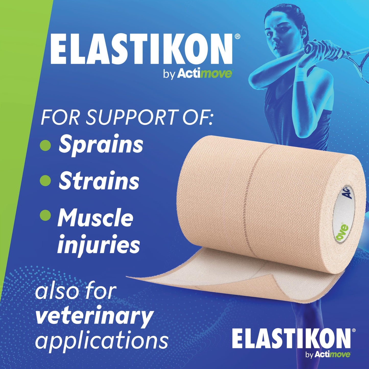 Elastic Tape - Supports Sprains, Strains, and Muscles - 3 in x 2.5 yd - 4 Rolls