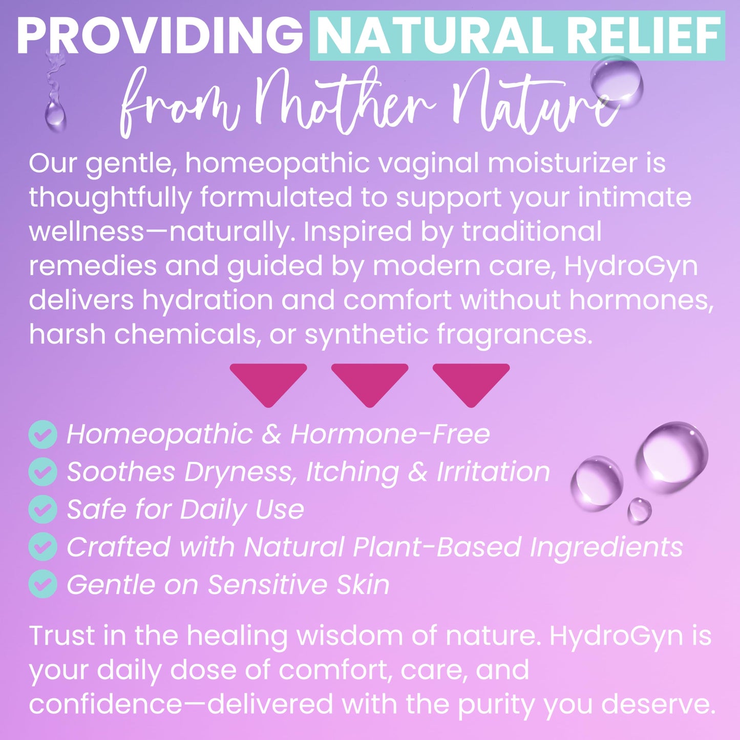 Hydro GYN Vaginal Moisturizer | Long Lasting for Vaginal Dryness & Irritation | Hyaluronic Acid & Vitamin E | Feminine Care Hormone Free | Pre and Post Menopausal I 10 Pre Filled Applicators