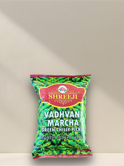 Vadhvani Marcha (Green Chilly Pickle) 200g (7.05 Oz)