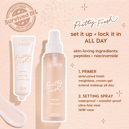 ColourPop Pretty Fresh Hydrating Setting Mist - Vegan Micro-Fine Makeup Finishing Spray with Hyaluronic Acid and Coconut Water for Dewy, Long-Lasting Wear - Lock It In (3.4 Fl Oz)