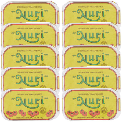 NURI Portuguese Sardines in Tomato Sauce - 10 Pack - (4.4 oz cans)