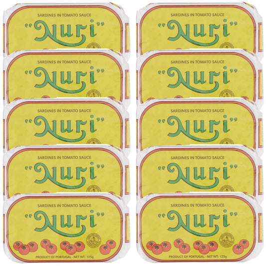 NURI Portuguese Sardines in Tomato Sauce - 10 Pack - (4.4 oz cans)