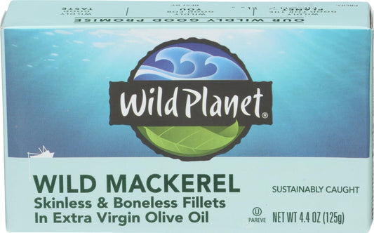 Wild Planet, Mackerel Wild Fillets Olive Oil, 4.4 Ounce