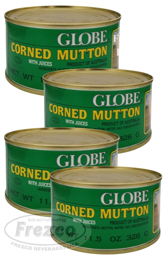 Globe Corned Mutton with Juices (Pack of 4 Tin) 11.5 Oz | HALAL
