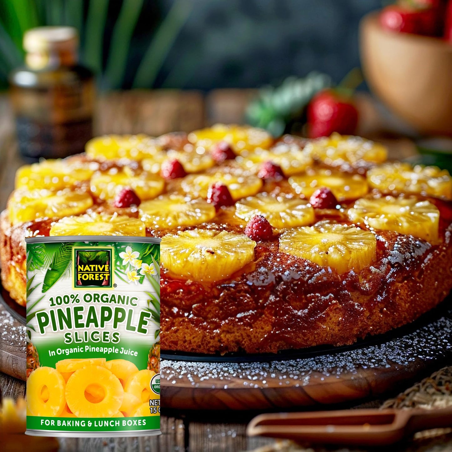 Native Forest Pineapple Slices - Pineapple Canned, Pineapple Organic, Canned Fruit No Sugar Added, Organic Pineapple Juice - 15 Ounce (Pack of 6)