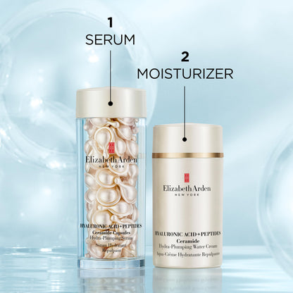 Elizabeth Arden Hyaluronic Acid + Peptides Ceramide Hydra-Plumping Water Cream, Lightweight Gel Texture, Deeply Hydrating + Firming Moisturizer, 1.7 oz