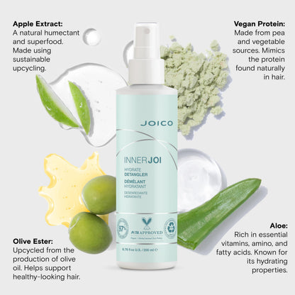 Joico InnerJoi Hydrate Detangler | For Dry Tangled Hair | Sulfate & Paraben Free | Naturally-Derived Vegan Formula