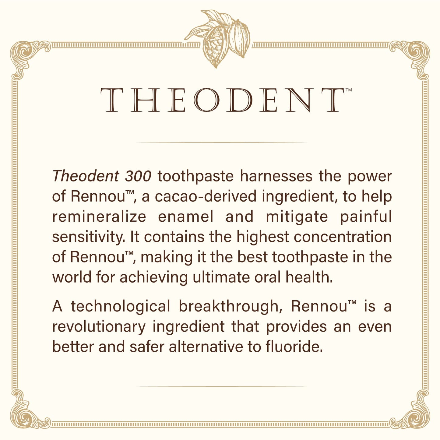 Theodent 300 Fluoride-Free Natural Toothpaste, Clinical Strength for Remineralization and Sensitivity Reduction, Whitening Crystal Mint (3.4 Ounces, 96.4 Grams)