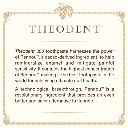 Theodent 300 Fluoride-Free Natural Toothpaste, Clinical Strength for Remineralization and Sensitivity Reduction, Whitening Crystal Mint (3.4 Ounces, 96.4 Grams)
