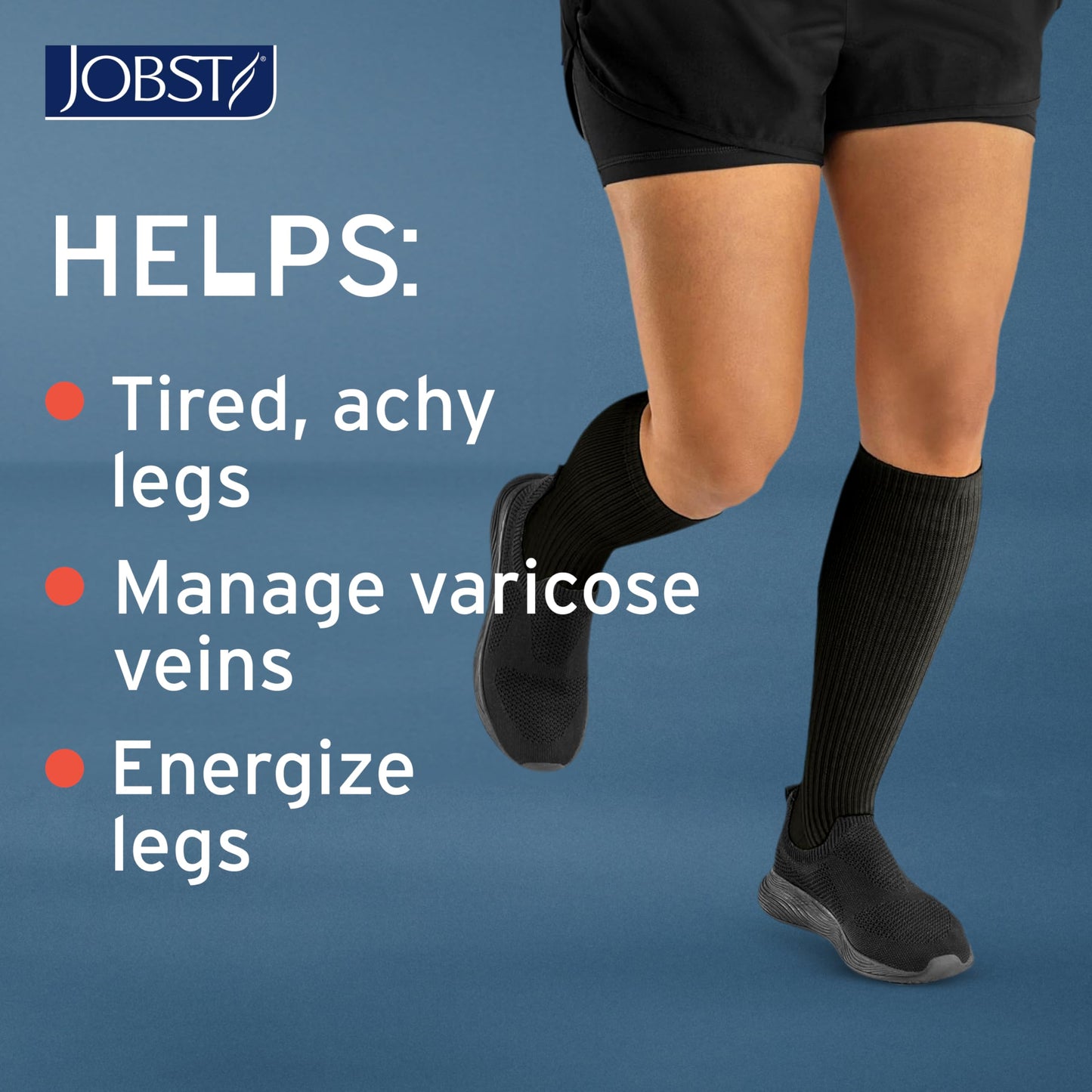 JOBST ACTIVA Athletic 8-15 mmHg Compression Socks for Travel and Sports, Designed for Women and Men, Knee High, Closed Toe, White, Large