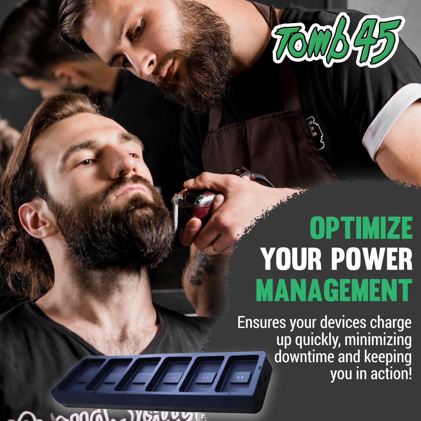 Tomb 45 Power Pods Base - Charging Base for Barber Accessories - Wireless Charging Station for Hair Clippers
