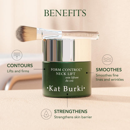 KAT BURKI Form Control Neck Lift Serum with Marine Collagen, Niacinamide & Silk Amino Acids for Firming, Lifting Hydration and Contour, 2 Fl Oz