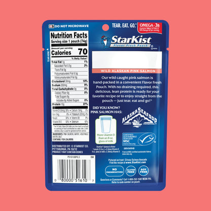 StarKist Skinless and Boneless Pink Salmon in Water, 2.6 oz Pouch