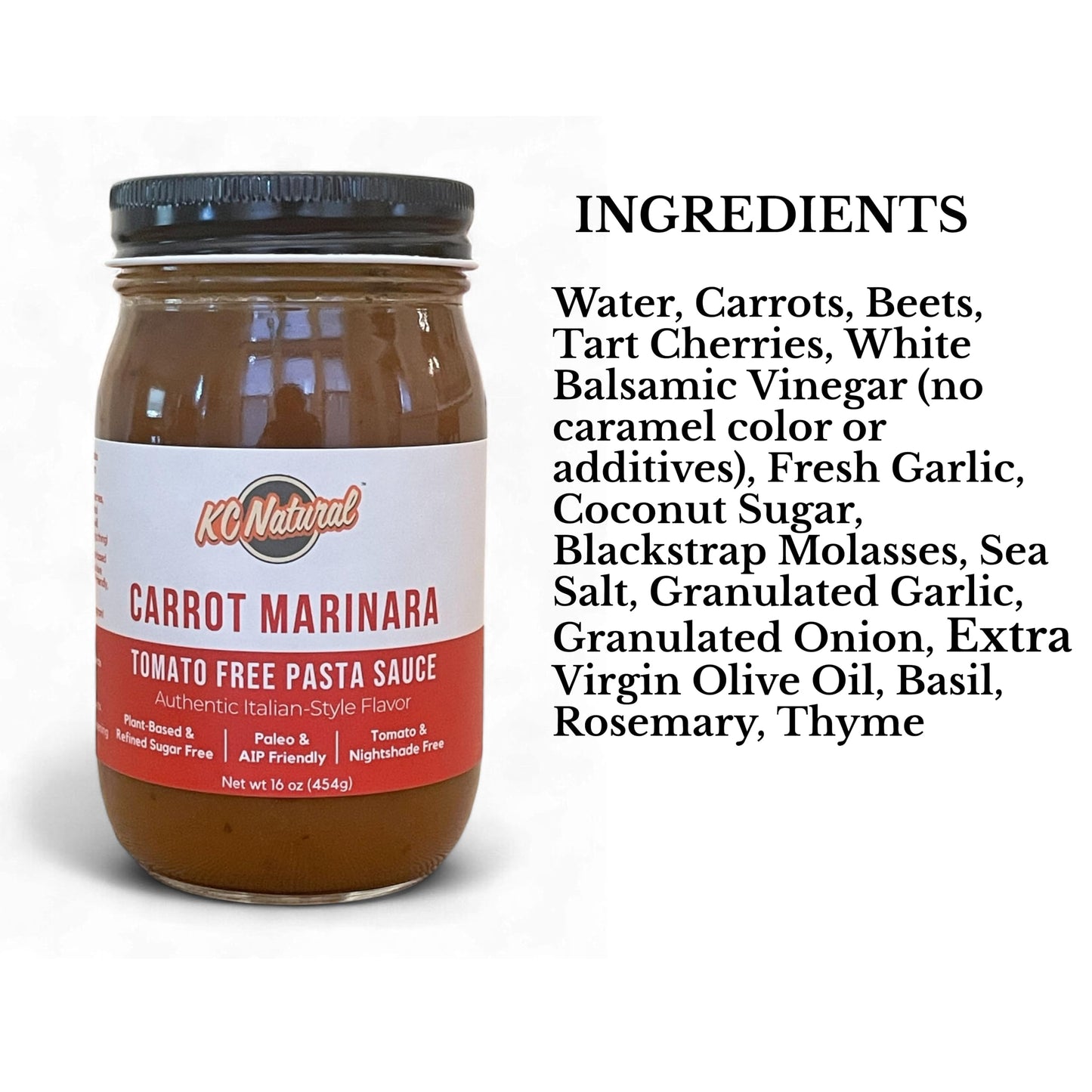 KC Natural Tomato-Free Pasta Sauce Combo Pack, Traditional Style & Carrot Marinara, 31.5 oz Total, Paleo & AIP Friendly