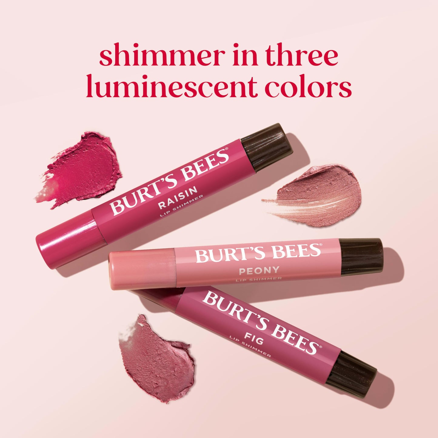 Burt's Bees Easter Basket Stuffers, Lip Shimmer Gift Set, Kissable Color, Warm Collection, 3-Pack, 0.09 oz.