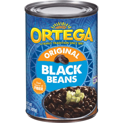 Ortega Black Beans, Original Flavor, 15 Ounce